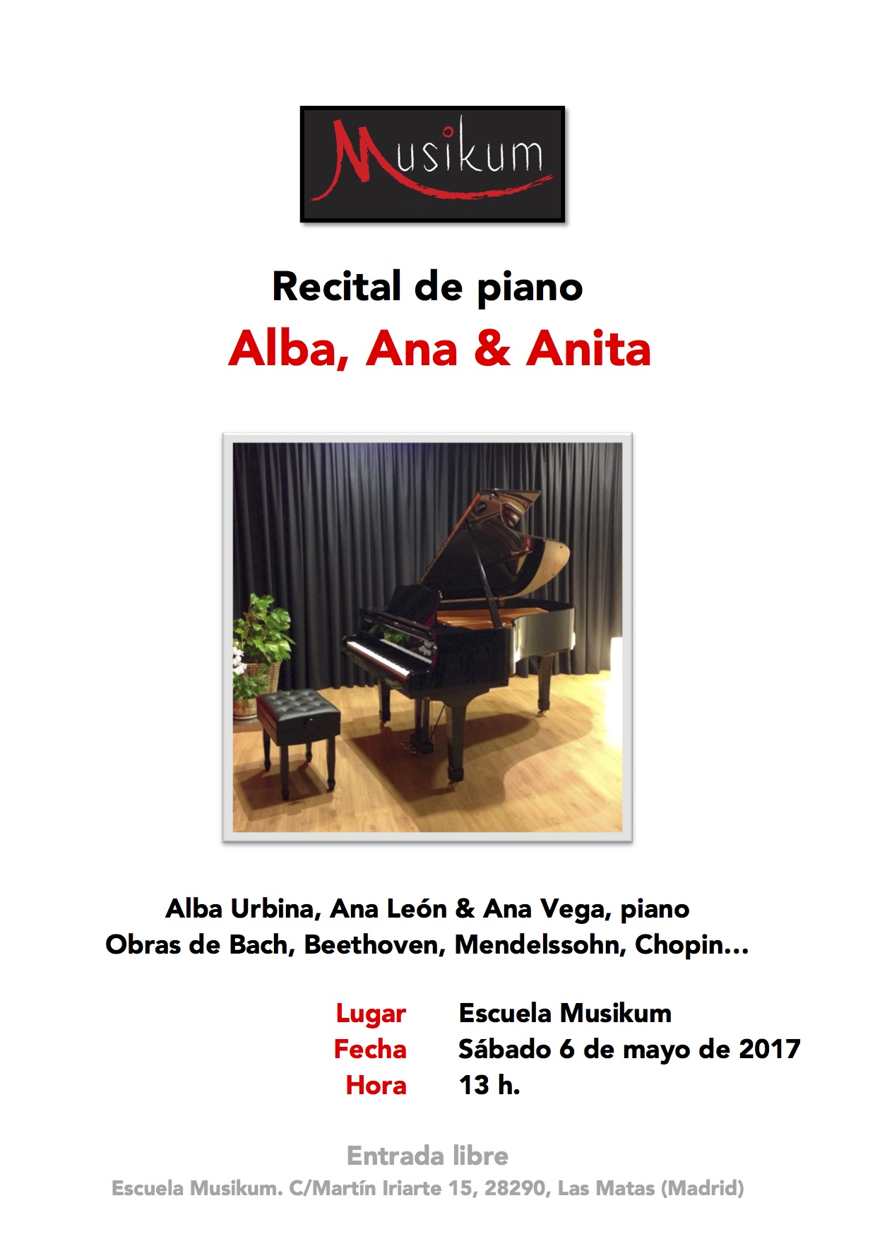 Cartel recital Alba, Ana &amp; Anita
